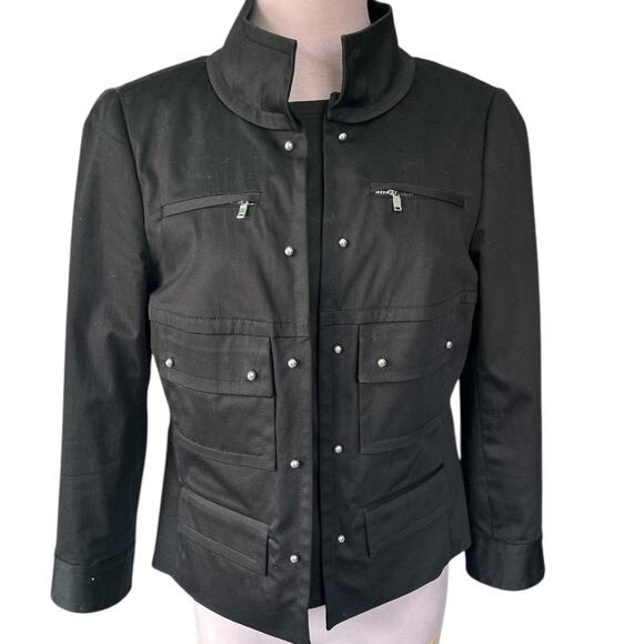 EUC Black Carlisle Military Style Short Jacket Size 10 - Picture 1 of 9